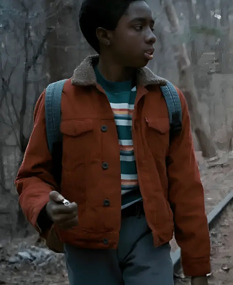 Stranger Things Lucas Red Corduroy Jacket