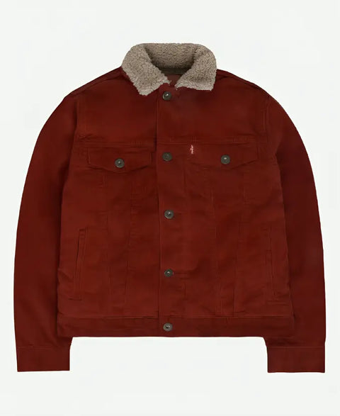Stranger Things Lucas Red Corduroy Jacket