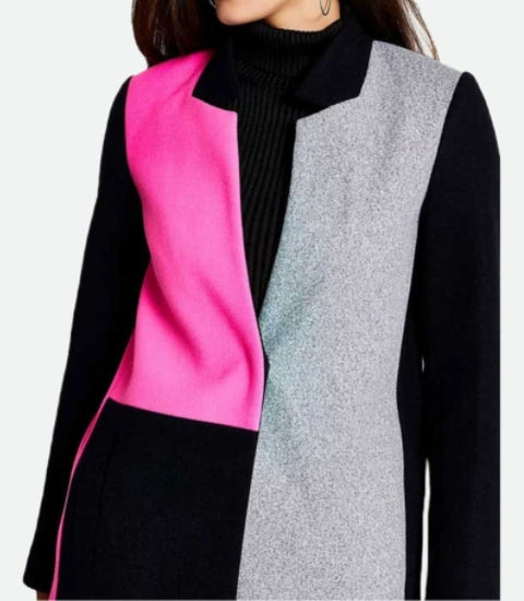 Lily Collins Emily In Paris Color Block Coat