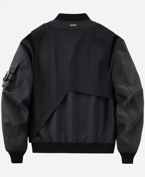 Techwear Straps Black Bomber Jacket
