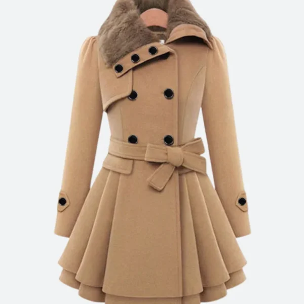 Classic Women Fur Peacoat