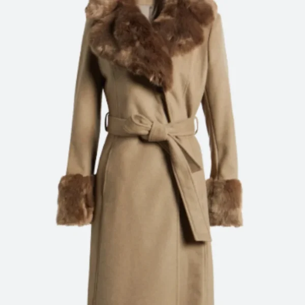 Elementary S04 Barbara Howard Fur Trench Coat