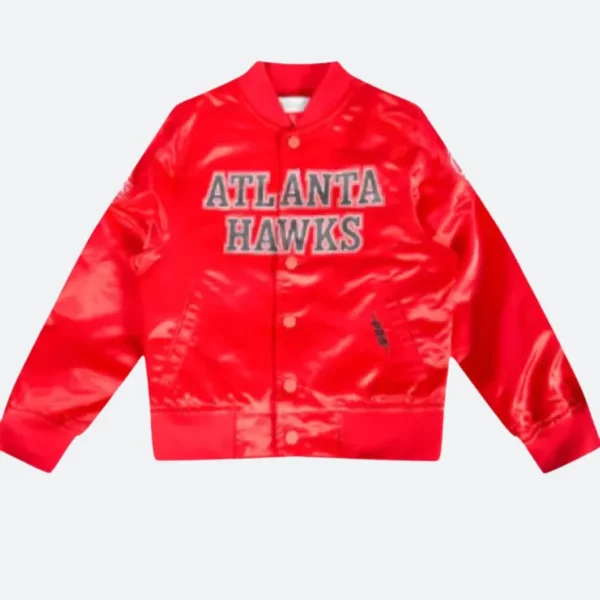 Atlanta Hawks Letterman Red Varsity Jacket
