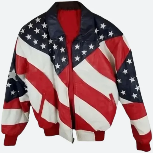 Jessie G American Flag Leather Jacket