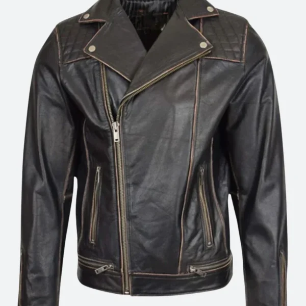 Vintage Brando Biker Leather Jacket