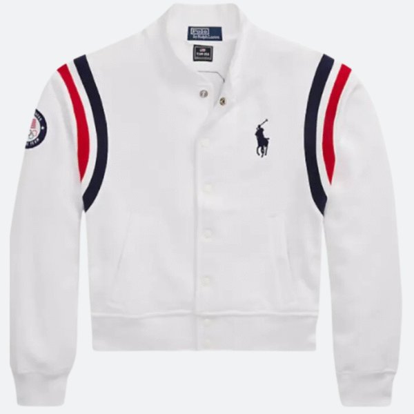 Olympic Team USA White Baseball Jacket