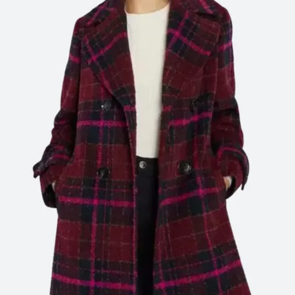 Murder In A Small Town 2024 Zoe Strachan Plaid Coat