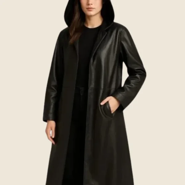 Ballerina 2025 Ana de Armas Leather Trench Coat