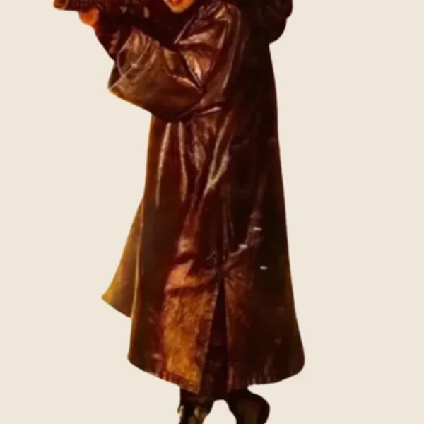 Ballerina 2025 Ana de Armas Leather Trench Coat